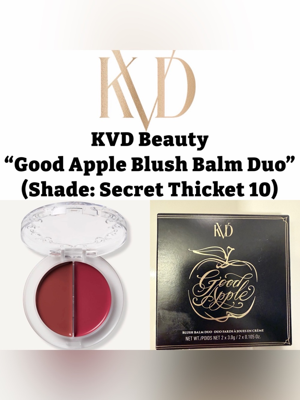 KVD Beauty - “Good Apple Blush Balm Duo”(Shade: Secret Thicket 10) - New in Box